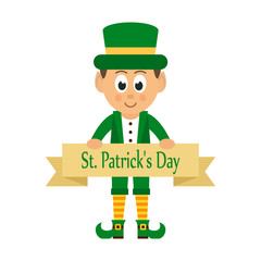 patrick's boy with a sign