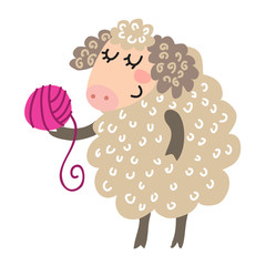 Cute cartoon sheep