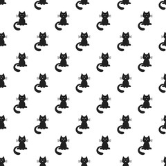 pattern with black cats