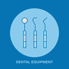 Dentist tools, orthodontics line icon. Dental care equipment sign, medical elements. Health care thin linear symbol for dentistry clinic.