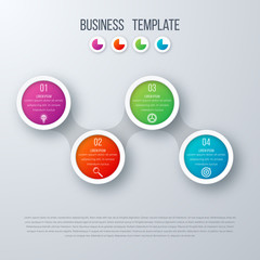 Infographics timeline template with circles