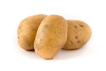 Potato isolated on white background close up
