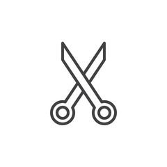 Scissors line icon, outline vector sign, linear style pictogram isolated on white. Cut symbol, logo illustration. Editable stroke. Pixel perfect