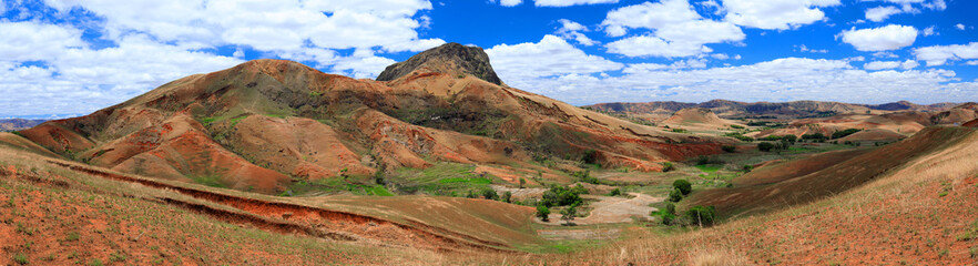 Fototapeta na wymiar Madagascar countryside highland landscape