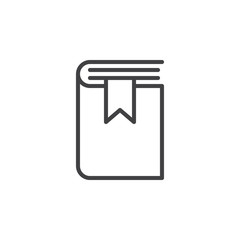 Book bookmark line icon, outline vector sign, linear style pictogram isolated on white. Symbol, logo illustration. Editable stroke. Pixel perfect