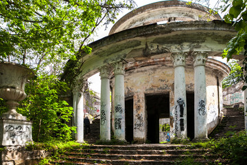 Abandoned building in the classical style in Sochi, Russia.