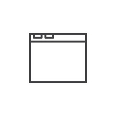 Internet browser window line icon, outline vector sign, linear style pictogram isolated on white. Symbol, logo illustration. Editable stroke. Pixel perfect