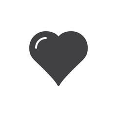 Heart, favorite icon vector, filled flat sign, solid pictogram isolated on white. Love symbol, logo illustration. Pixel perfect