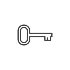 Key, log in line icon, outline vector sign, linear style pictogram isolated on white. Password symbol, logo illustration. Editable stroke. Pixel perfect