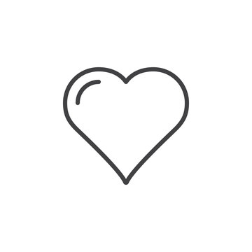 Heart, favorite line icon, outline vector sign, linear style pictogram isolated on white. Love symbol, logo illustration. Editable stroke. Pixel perfect
