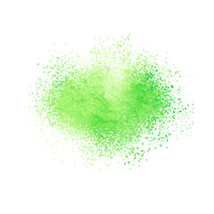 Abstract background with green textured watercolor spot.