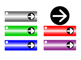 Set of arrows in basic colours. Vector illustration.