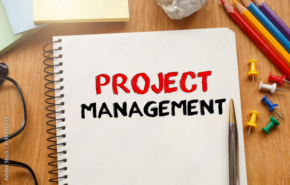 Poster notebook with toolls and notes about project management