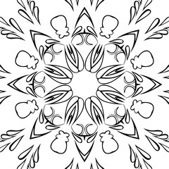 Coloring book page. Vintage decorative elements. Vector flower mandala. Oriental pattern, illustration. Indian, Spain, mystic, nature, Arabic, Islam, Moroccan, Spain.