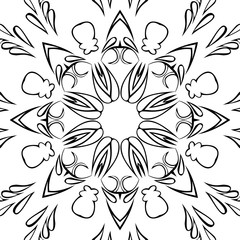 Coloring book page. Vintage decorative elements. Vector flower mandala. Oriental pattern, illustration. Indian, Spain, mystic, nature, Arabic, Islam, Moroccan, Spain.