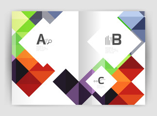 Modern minimalistic geometrical square business leaflet template