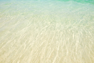 Transparent crystal sea water surface in summer.