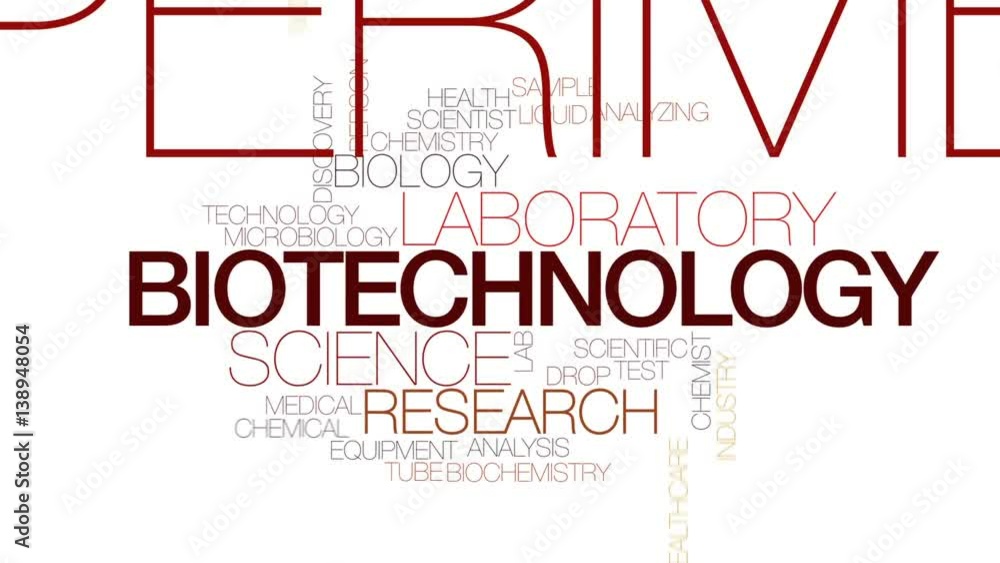 Canvas Prints Biotechnology animated word cloud, text design animation. Kinetic typography.