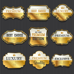 Luxury premium golden labels collection,vector illustration