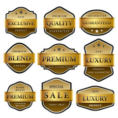 Luxury premium golden labels collection,vector illustration