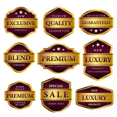 Luxury premium golden labels collection,vector illustration