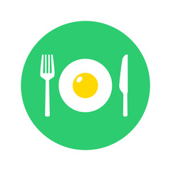 Fried egg breakfast icon