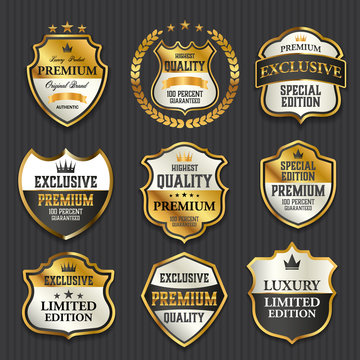 Luxury premium golden labels collection,vector illustration