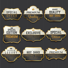 Luxury premium golden labels collection,vector illustration