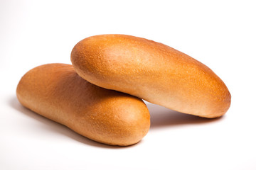 delicious fresh bread on a white background