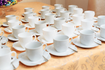 coffee cups in a row
