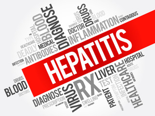 Hepatitis word cloud collage, health concept background