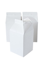 Three Milk Boxes per half liter on white