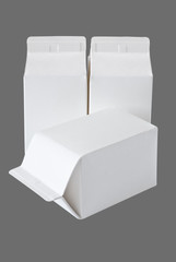Three Milk Boxes per half liter on gray