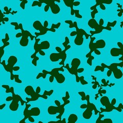 pattern with green blot on blue
