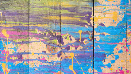 Grunge painted wood background.