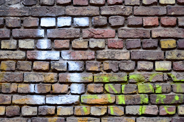 Grafitti auf Feldbrandklinkern