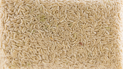 Jasmine Brown rice in a plastic vacuum bag.