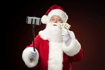 Santa Claus taking selfie