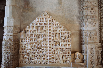Interior of Ranakpur Temple in Rajasthan, India