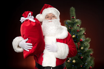 Santa Claus with red sack