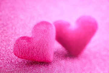 Obraz premium Valentine hearts on abstract background.
