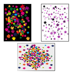 Stars and stains on color  background