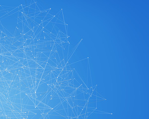 Futuristic polygonal shape in virtual reality. 3D abstract background illustration as high technology concept.