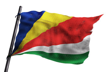 Drapeau des Seychelles sur fond blanc 