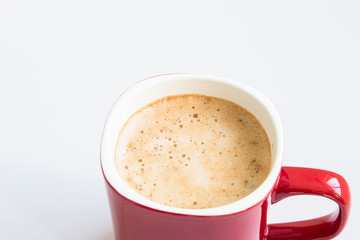 Hot coffee on the table