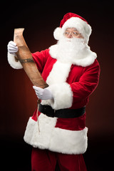 Santa Claus reading wishlist