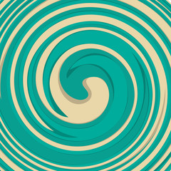 Fototapeta premium Abstract cartoon spiral colorful background. Striped, swirled, twirled shape in 2 colors. Vector illustration in flat retro style.