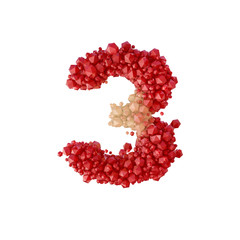 Super realistic 3d rendering of alphabet with crystal