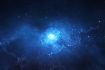 Fototapeta na wymiar Star explosion in a galaxy of an unknown universe