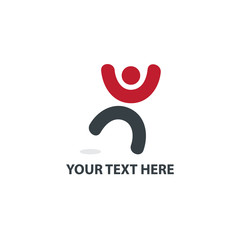 Playful Man Abstract Logo for Company or Brand